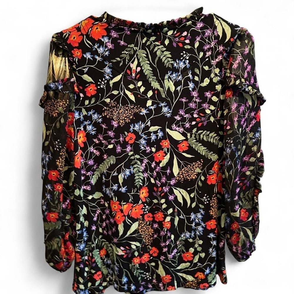 Anthropologie Maeve Jacquin Floral Ruffle Peasant Blouse | Size M | Boho Chic - Picture 5 of 7